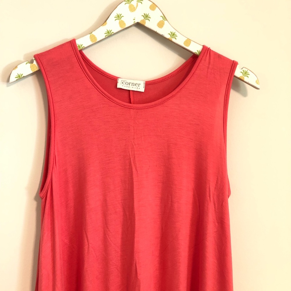 Corner Coral Sleeveless T-Shirt Dress